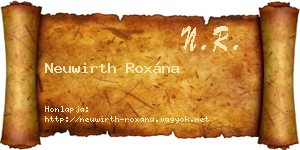 Neuwirth Roxána névjegykártya